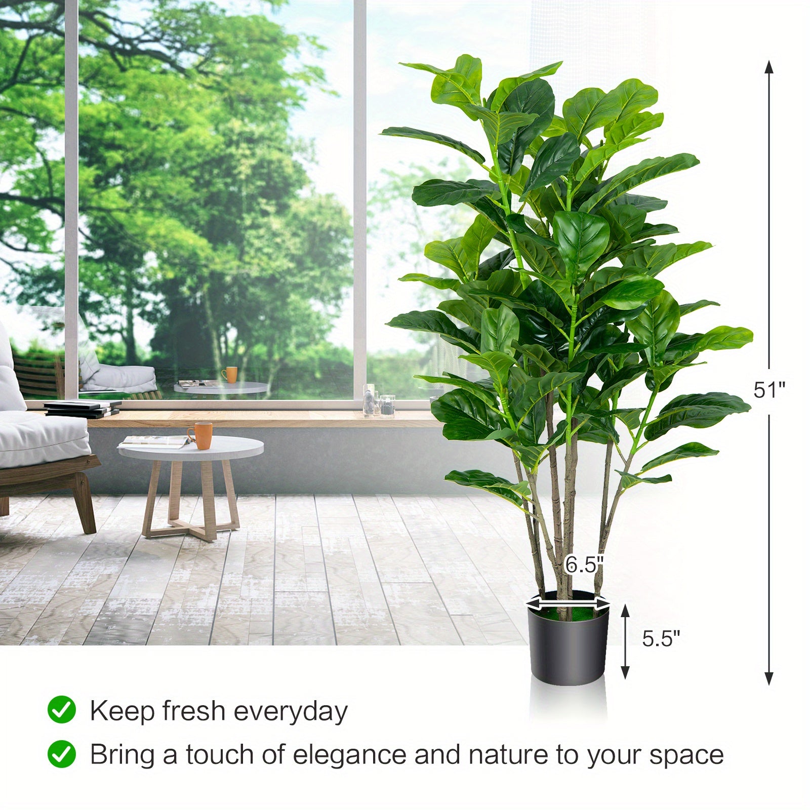 Ensemble de 2 arbres artificiels Lifezeal de 51 pouces pour l'intérieur et l'extérieur