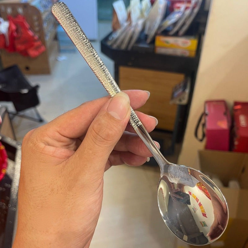 4pcs High-end Hammer Spoon, High-Grade Hotel Western Restaurant Soup Spoon, Home Use Spoon