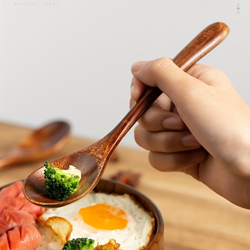 4pcs Modern Reusable Wooden Spoon Set - Ideal for Dinner, Coffee, Milk & Desserts - Perfect for Parties & Kitchen Essentials, Kitchen Essentials | Modern Wooden Spoons | Smooth Finish