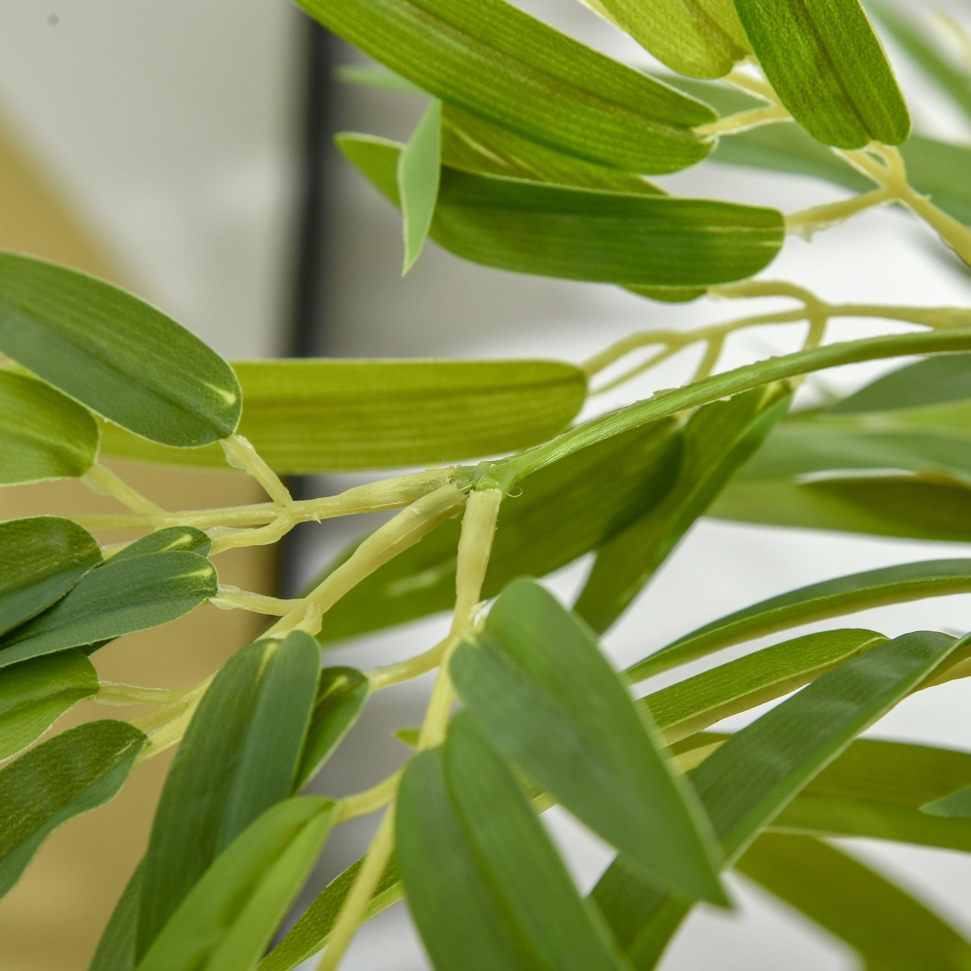 HOMCOM Arbre artificiel en bambou de 5 pieds dans un pot, plantes artificielles d'intérieur et d'extérieur pour la décoration de la maison, du bureau et du salon, vert