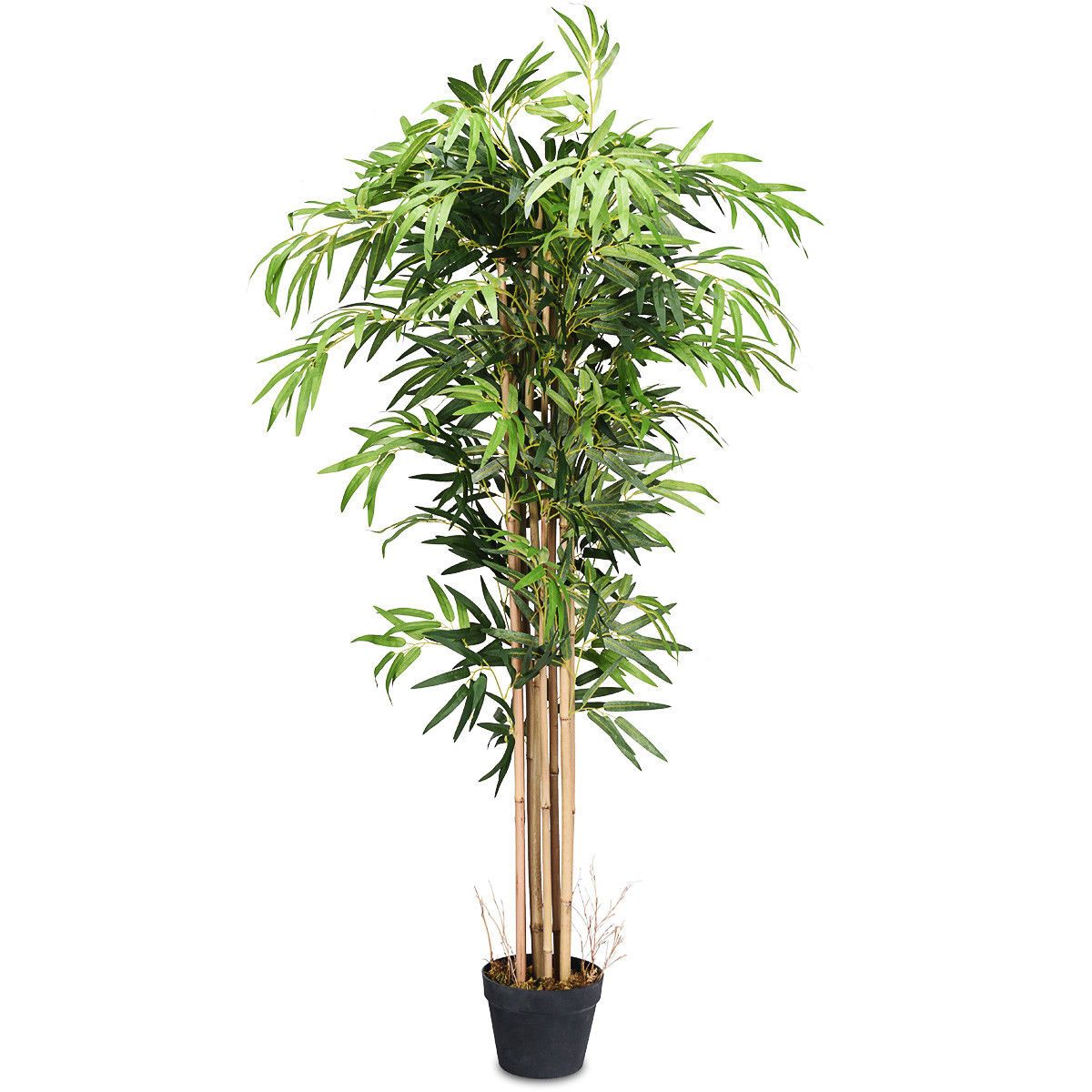 TANGKULA 5 Pieds Bambou Artificiel Soie Arbre Vert Intérieur-Extérieur Décoration Maison Planteur Décoratif