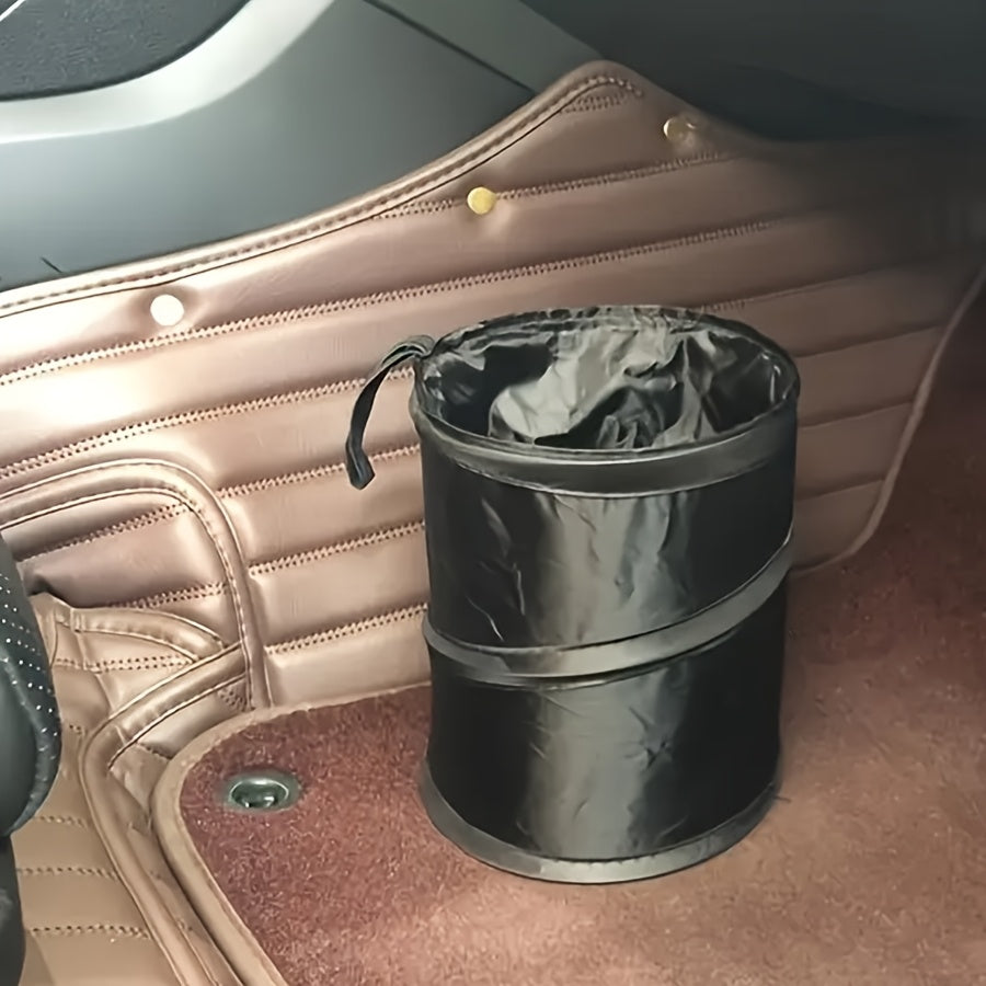1pc Portable Foldable Trash Can - Durable Polyamide Material, Leak-Proof Design, Hangable for Vehicles, Homes, Offices - Essential for Travel and Camping, Office Trash Can